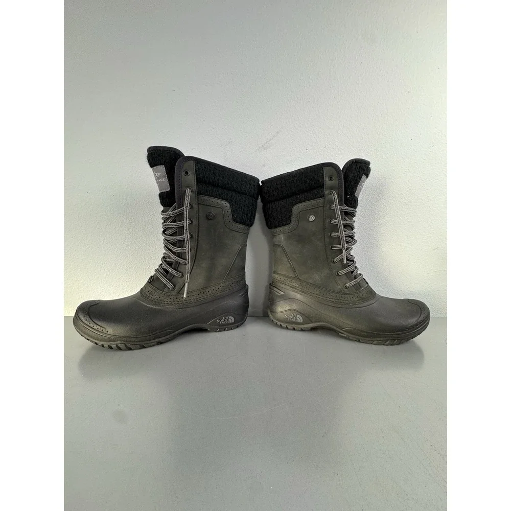 North Face Shellista II Mid Winter Boots Womens 8 Faux Fur Lined Insulated Black